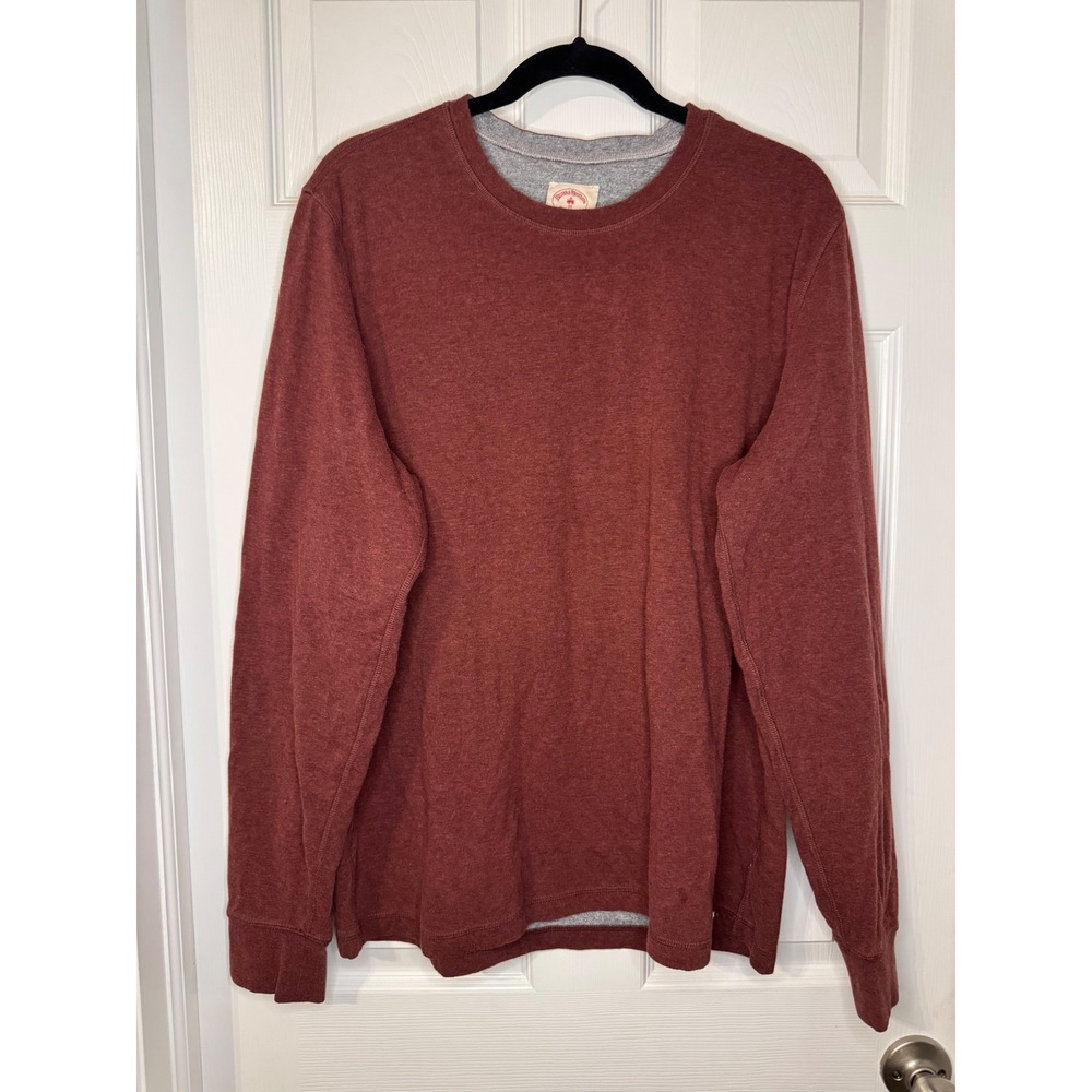 Brooks Brothers Red Fleece Mens XL Long Sleeve T-Shirt Burgundy Heathered Crew